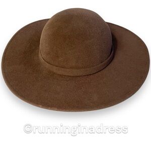 Vintage Hand Blocked Makins New York Felt Chocolate Brown Hat With Bow Hat Band